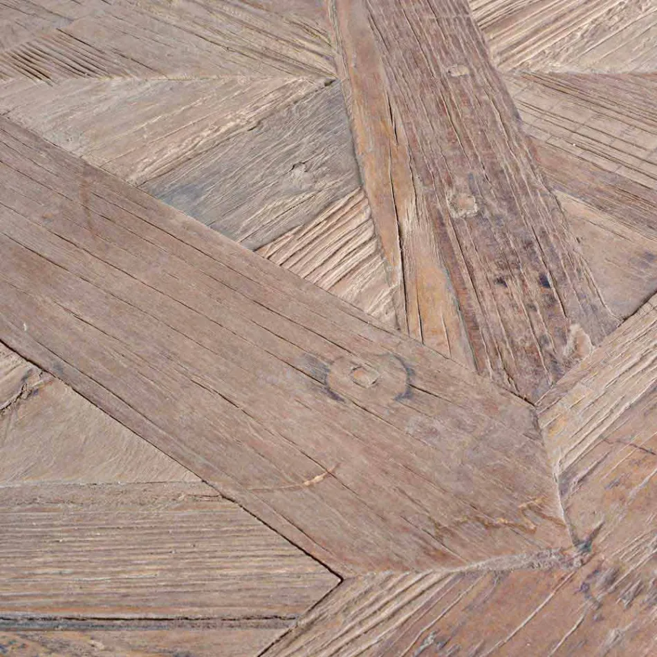 Jídelní stůl Homemotion s deskou a nohama z jilmového dřeva - jilm Viadurini