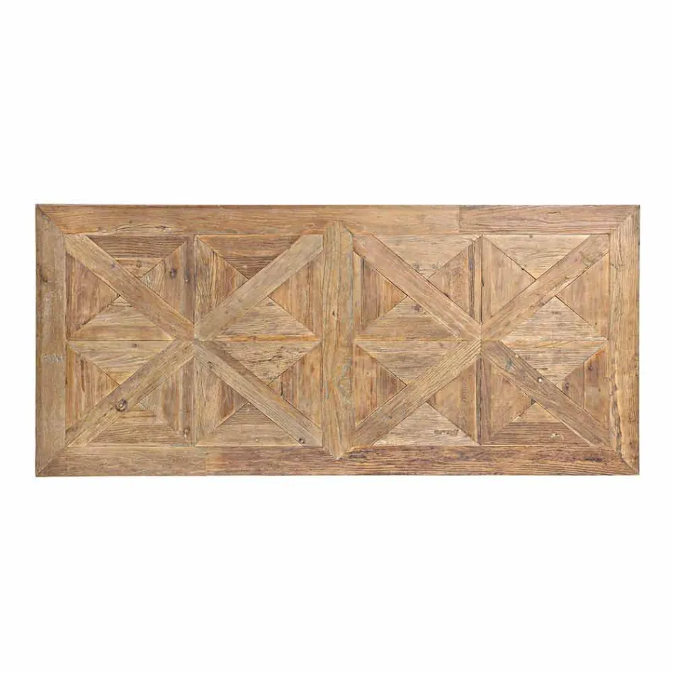 Jídelní stůl Homemotion s deskou a nohama z jilmového dřeva - jilm Viadurini