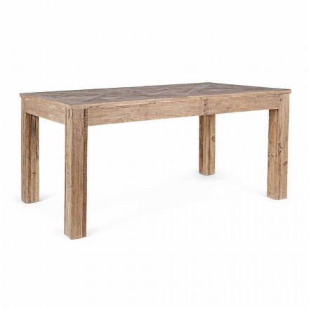 Jídelní stůl Homemotion s deskou a nohama z jilmového dřeva - jilm Viadurini