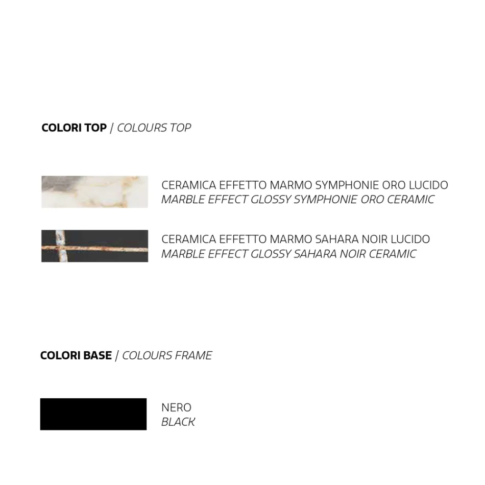 Jídelní stůl s keramickou deskou s mramorovým efektem Made in Italy - Mirco Viadurini