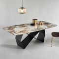 Jídelní stůl s keramickou deskou s mramorovým efektem Made in Italy - Mirco