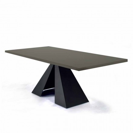 Jídelní stůl s deskou Fenix a ocelovou podnoží Made in Italy - Dalmatin Viadurini