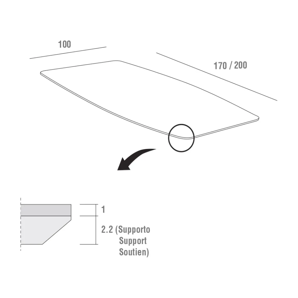 Jídelní stůl s deskou HPL a kovovou základnou vyrobený v Itálii - Aresto Viadurini