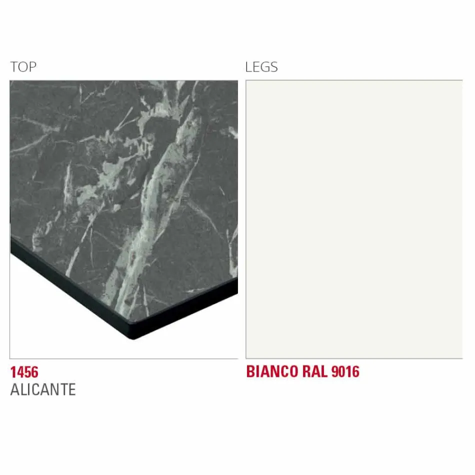 Jídelní stůl s deskou HPL a kovovou základnou vyrobený v Itálii - Aresto Viadurini