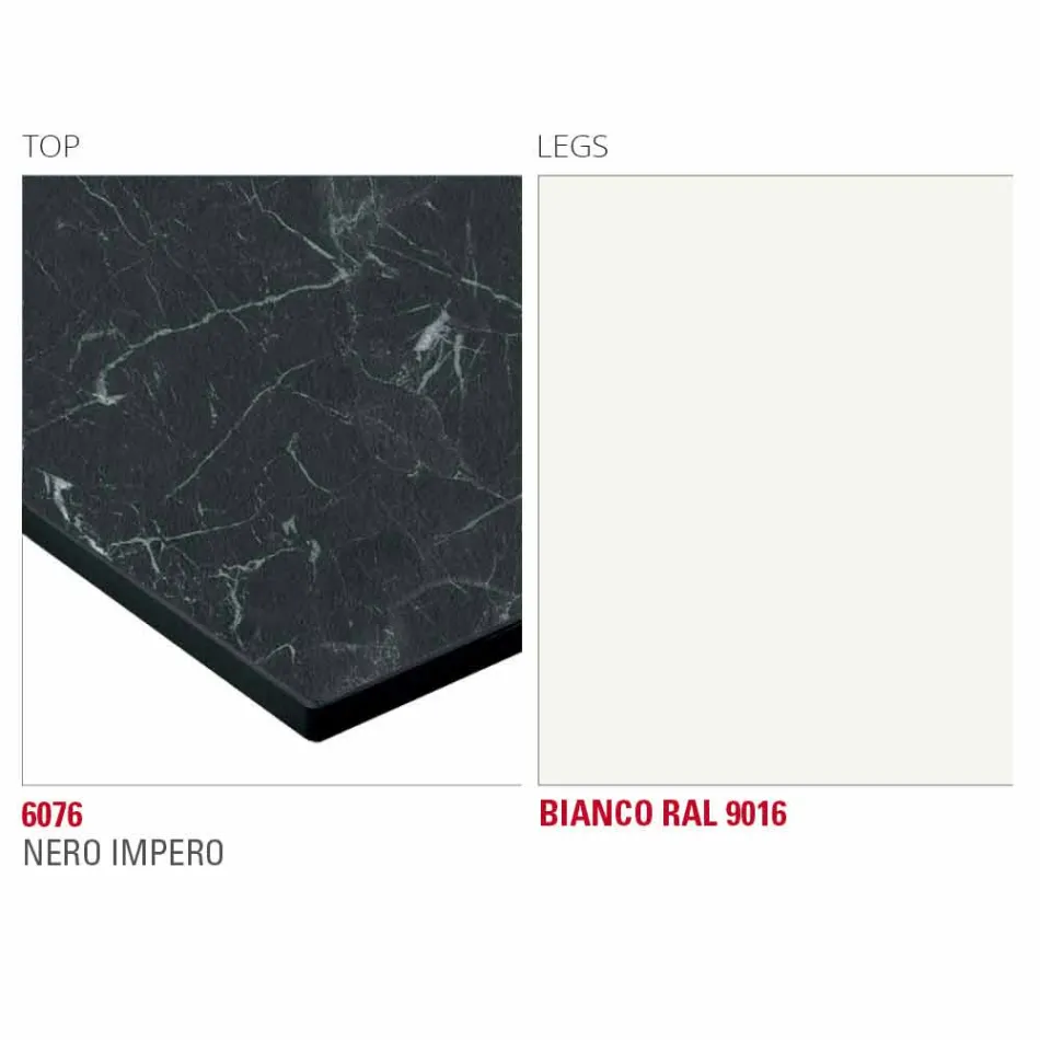 Jídelní stůl s deskou HPL a kovovou základnou vyrobený v Itálii - Aresto Viadurini