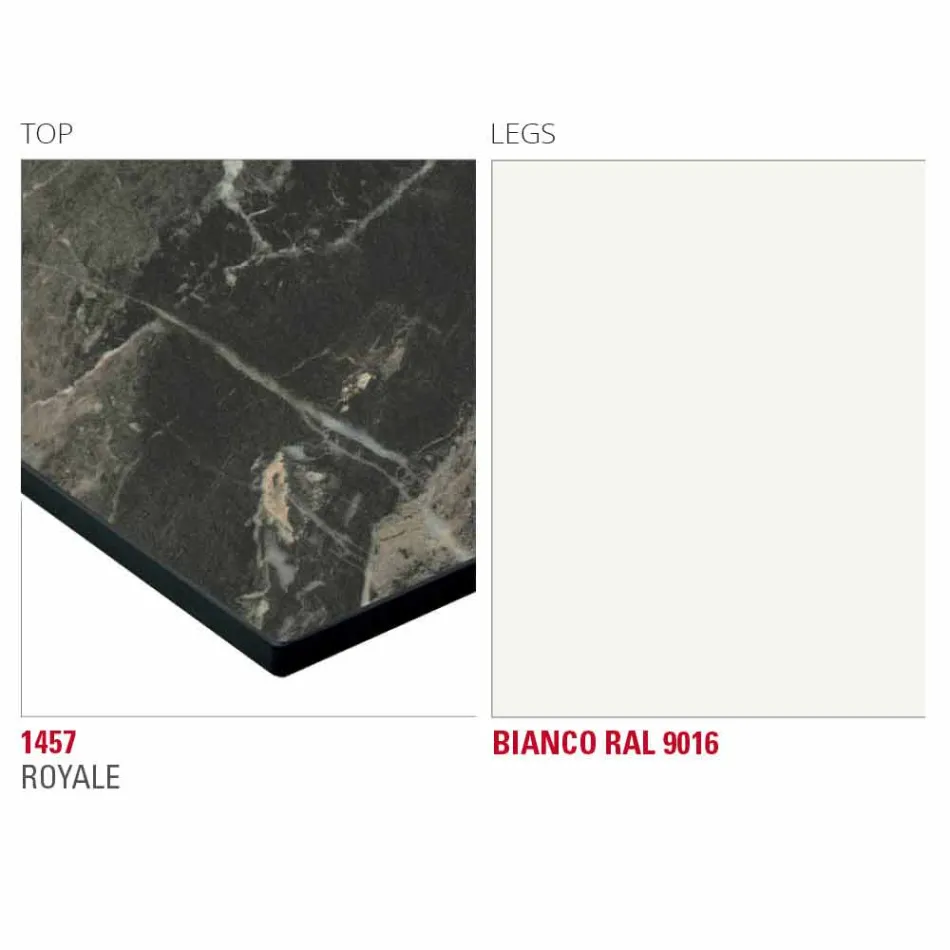 Jídelní stůl s deskou HPL a kovovou základnou vyrobený v Itálii - Aresto Viadurini