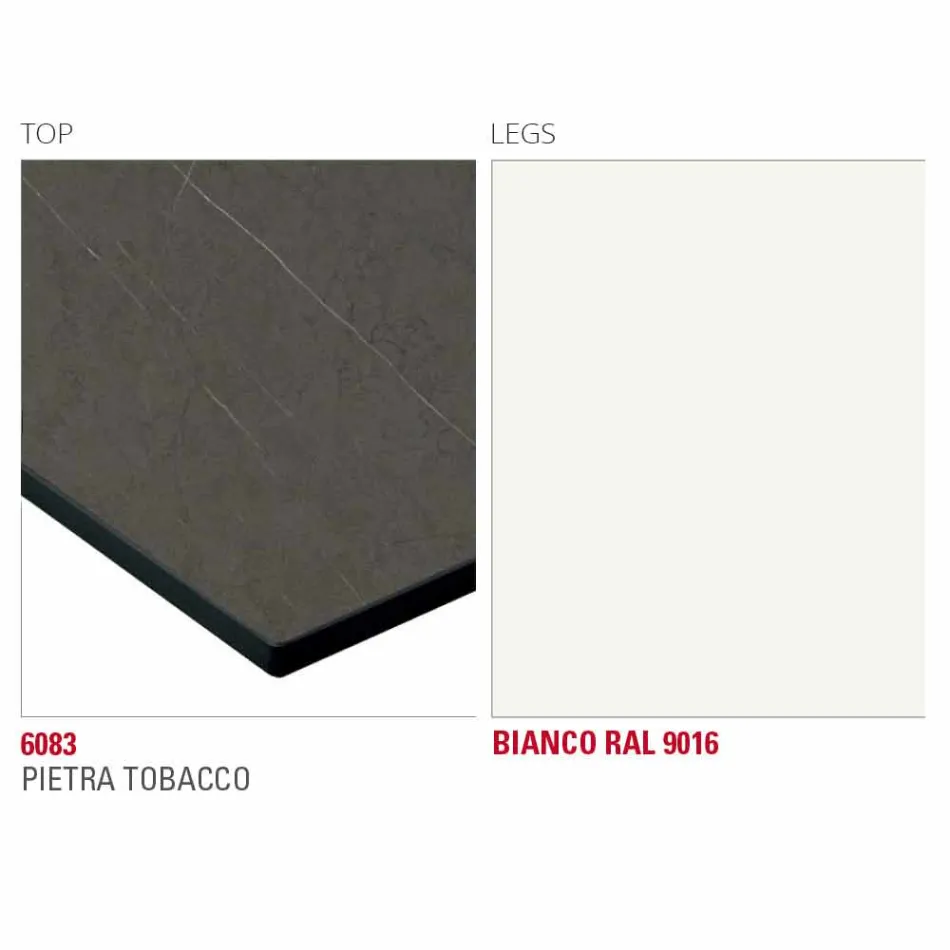 Jídelní stůl s deskou HPL a kovovou základnou vyrobený v Itálii - Aresto Viadurini