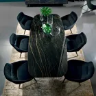 Jídelní stůl s deskou z jemného Made in Italy Hypermarble - Settimmio Viadurini