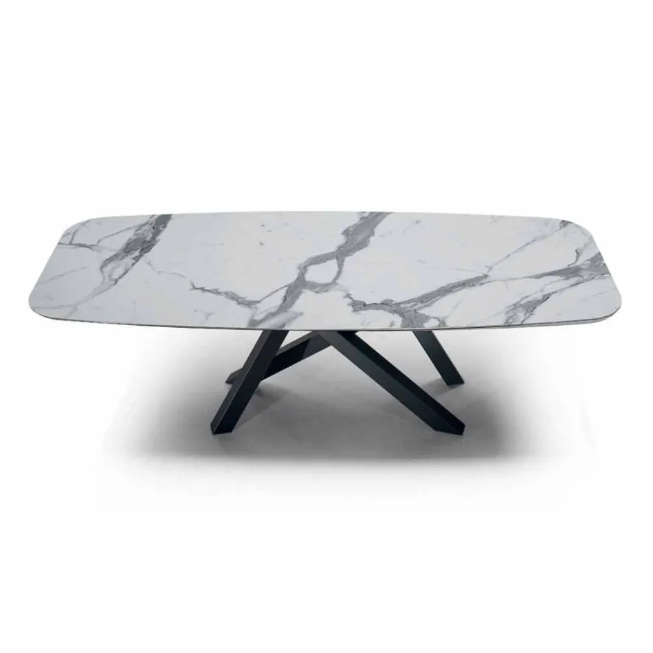 Jídelní stůl s deskou z jemného Made in Italy Hypermarble - Settimmio Viadurini