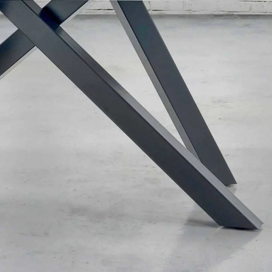 Jídelní stůl s dýhovanou dřevěnou deskou Made in Italy - Settimmio Viadurini