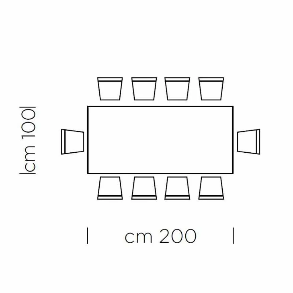Jídelní stůl s deskou z dýhovaného dřeva Made in Italy - Settimmio Viadurini