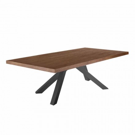 Jídelní stůl s dýhovanou dřevěnou deskou Made in Italy - Settimmio Viadurini