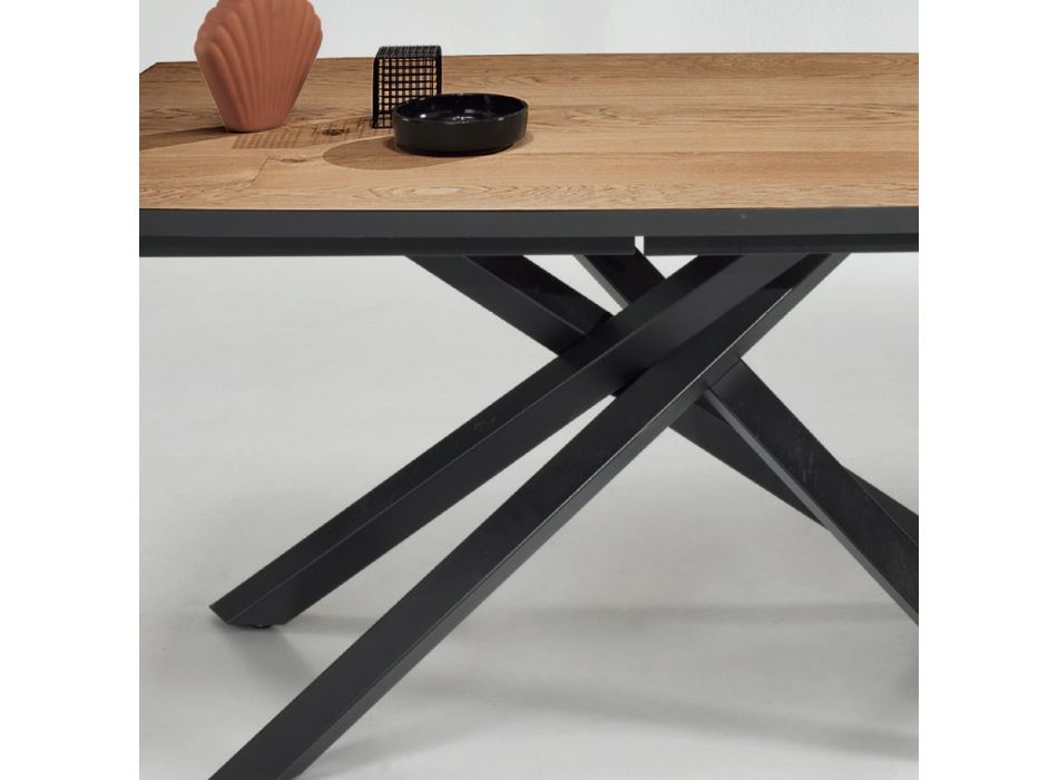 Jídelní stůl s dubovou dýhovanou deskou Made in Italy - Antonino Viadurini