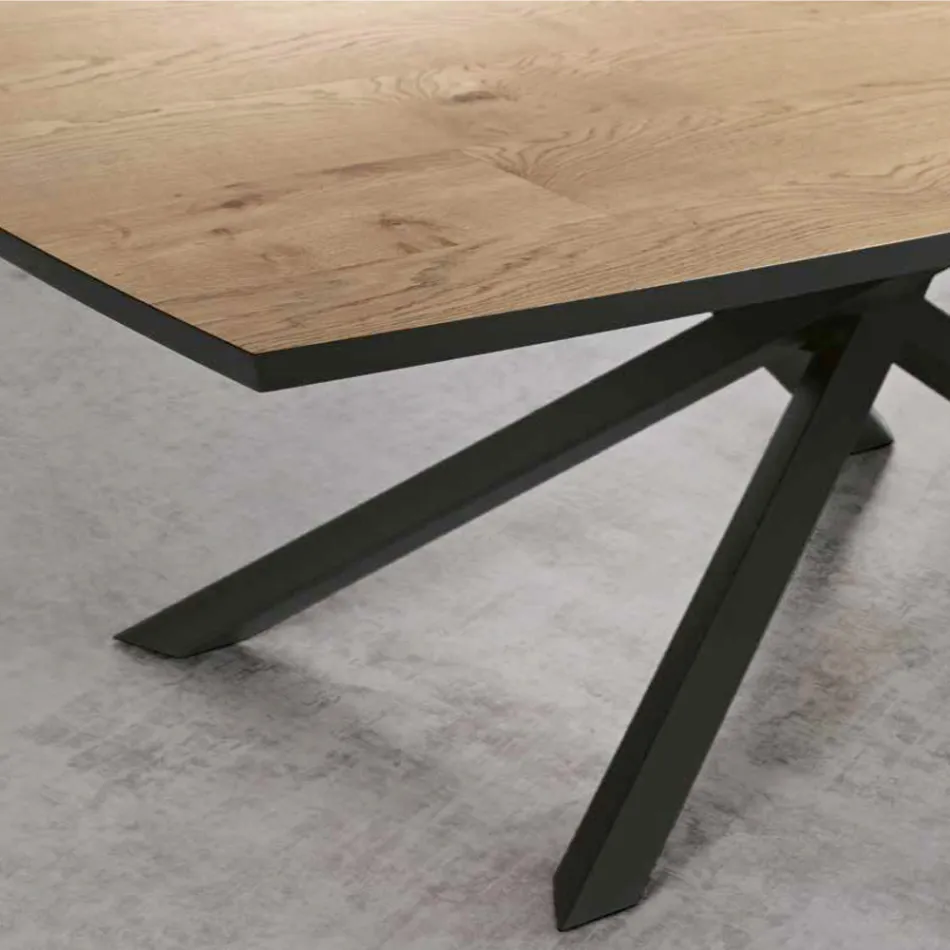 Jídelní stůl s deskou z dubové dýhy Made in Italy - Antonino Viadurini