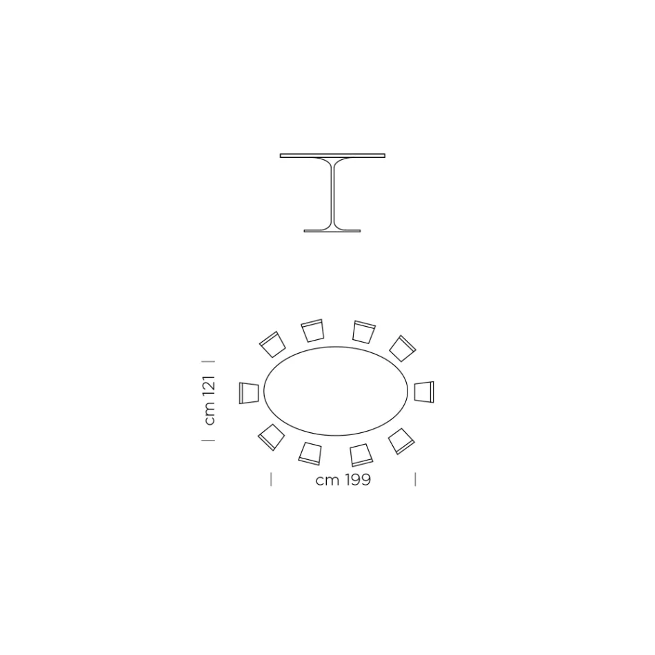 Jídelní stůl s oválnou dýhovanou deskou Made in Italy - dolary Viadurini