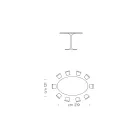 Jídelní stůl s oválnou deskou z HPL laminátu Made in Italy - dolary Viadurini