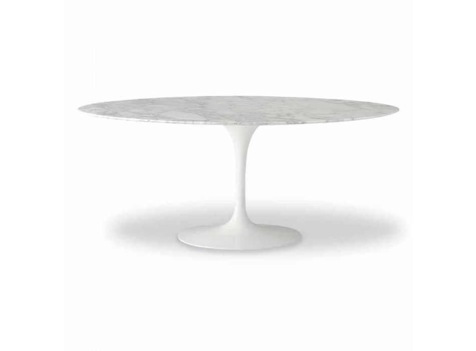 Jídelní stůl s oválnou mramorovou deskou vyrobený v Itálii - vynikající Viadurini