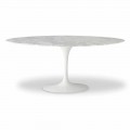 Jídelní stůl s oválnou mramorovou deskou vyrobený v Itálii - vynikající