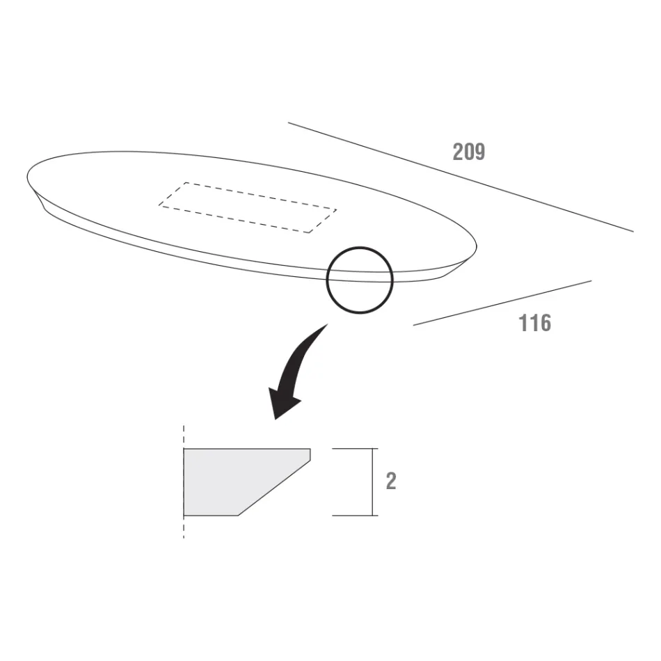 Jídelní stůl s oválnou deskou z překližky Made in Italy - Brontolo Viadurini