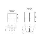 Jídelní stůl se čtvercovou deskou a skleněnou podnoží Made in Italy - Tiseo Viadurini