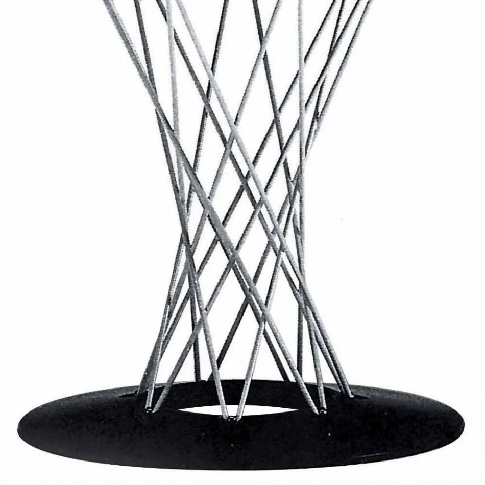 Jídelní stůl s kulatou deskou z černého laminátu Made in Italy - Plaza Viadurini