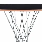 Jídelní stůl s kulatou deskou z černého laminátu Made in Italy - Plaza Viadurini