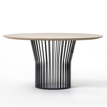 Jídelní stůl s kulatou dřevěnou deskou Made in Italy - Alfero Viadurini