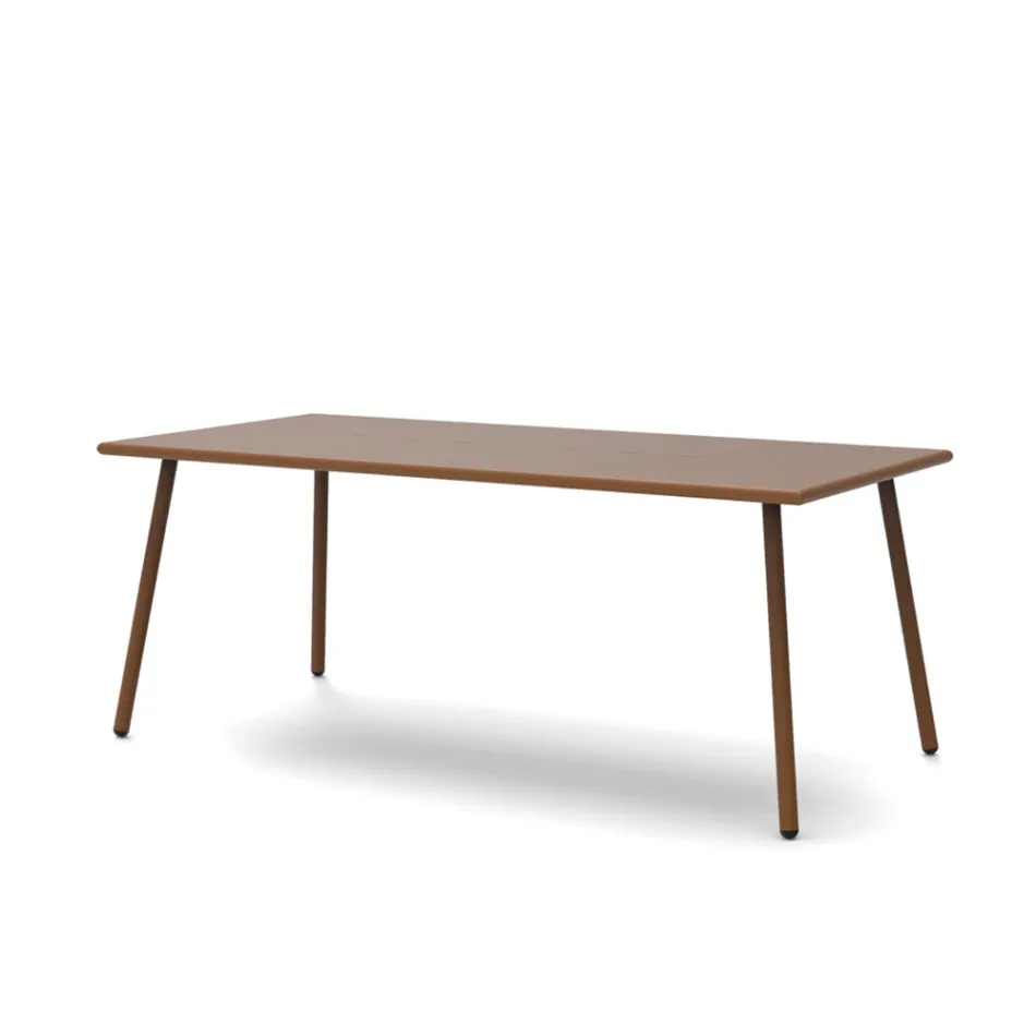 Obdélníkový venkovní jídelní stůl z pozinkované oceli Made in Italy - Elvia Viadurini