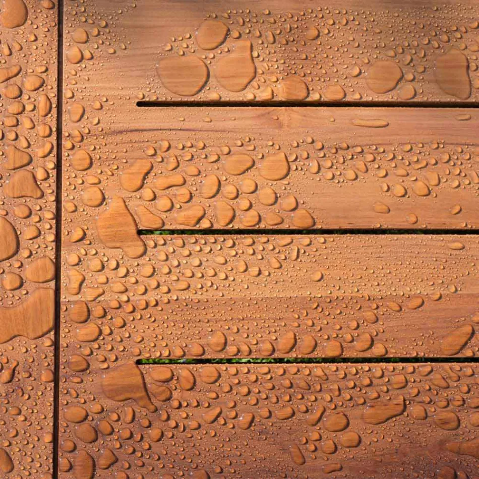 Zahradní jídelní stůl z přírodního nebo černého dřeva, italský luxus - Suzana Viadurini