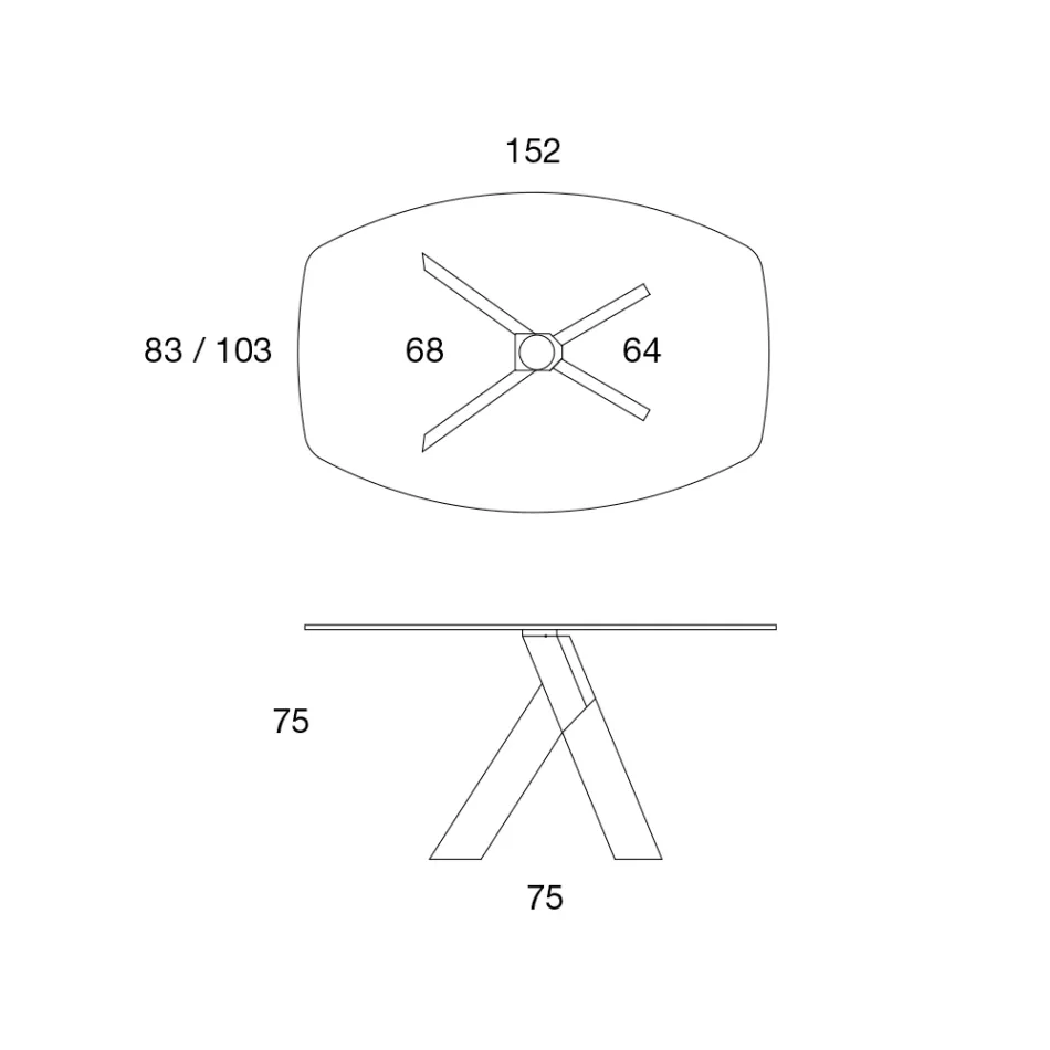 Obývací pokoj Jídelní deska skleněná deska a dřevěné nohy - botanické Viadurini