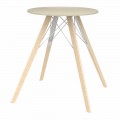 Kulatý designový jídelní stůl ze dřeva a Dektonu 4 kusy - dřevo Faz od společnosti Vondom