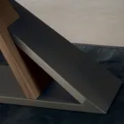 Designový jídelní stůl s kovovou deskou v ořechu Canaletto - dřevo Zorato Viadurini