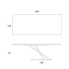 Designový jídelní stůl s kovovou deskou v ořechu Canaletto - dřevo Zorato Viadurini