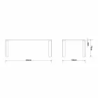 Designový jídelní stůl v designu přírodního ořechu, L200xP100cm, Yvonne Viadurini