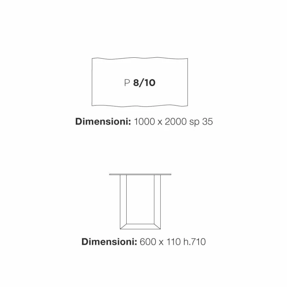 Jídelní stůl moderní design 100x200 cm do dřeva a kovu Plant Viadurini
