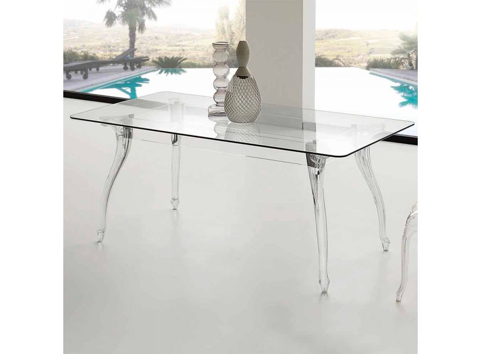 od moderního designu jídelní stůl s tvrzeného skla Jinny Viadurini