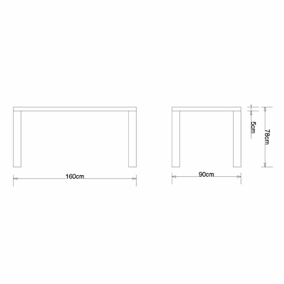 Moderní designový jídelní stůl z masivního dubu, L160xP90cm, Loran Viadurini