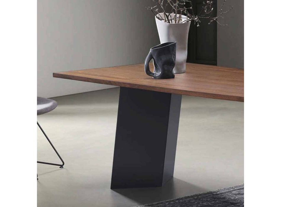 Designový jídelní stůl s vázanou dubovou deskou vyrobený v Itálii - Simeone Viadurini
