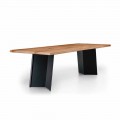 Designový jídelní stůl s vázanou dubovou deskou vyrobený v Itálii - Simeone