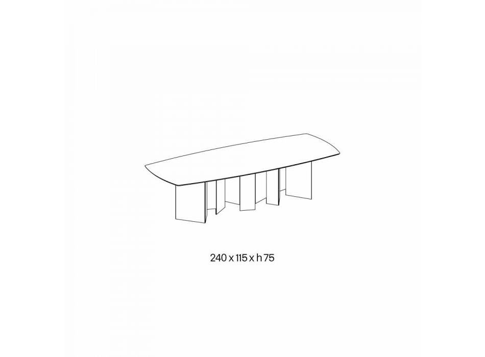 Designový jídelní stůl v keramické a uzené skleněné základně vyrobené v Itálii - náhodný Viadurini