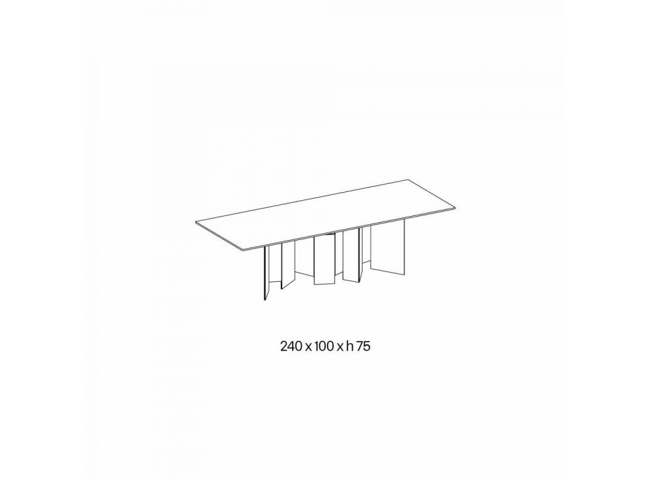 Designový jídelní stůl v keramické a uzené skleněné základně vyrobené v Itálii - náhodný Viadurini