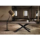 Designový jídelní stůl v dubu a kovu vyrobený v Itálii Oncino Viadurini