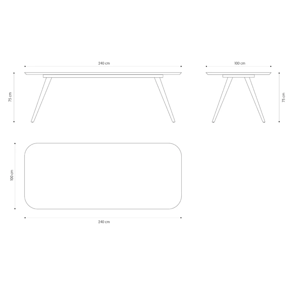 Kvalitní jídelní stůl s deskou z jasanového dřeva Made in Italy - Ulma Viadurini