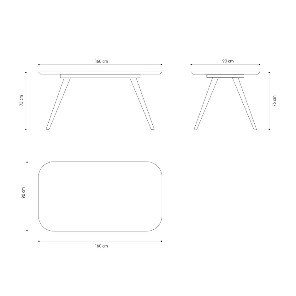 Kvalitní jídelní stůl s deskou z jasanového dřeva Made in Italy - Ulma Viadurini