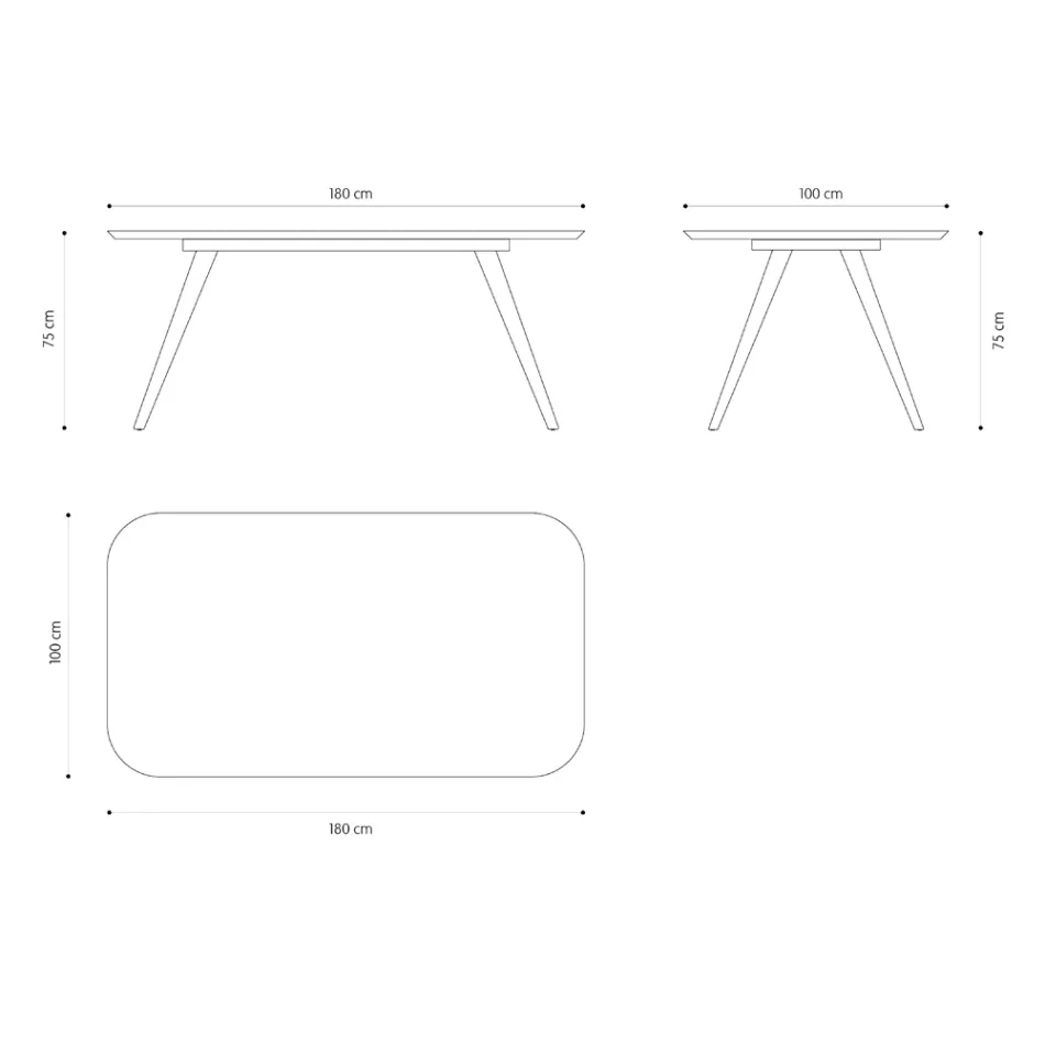 Kvalitní jídelní stůl s deskou z jasanového dřeva Made in Italy - Ulma Viadurini