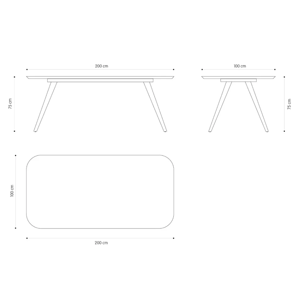 Kvalitní jídelní stůl s deskou z jasanového dřeva Made in Italy - Ulma Viadurini