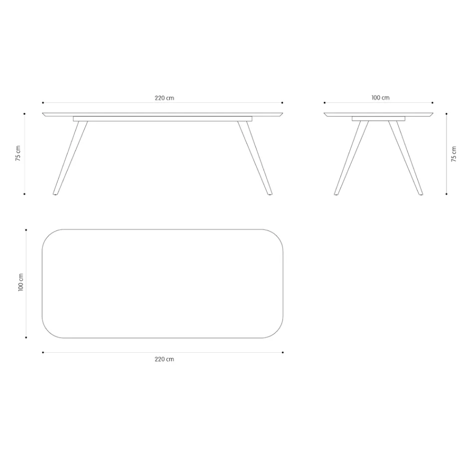 Kvalitní jídelní stůl s deskou z jasanového dřeva Made in Italy - Ulma Viadurini