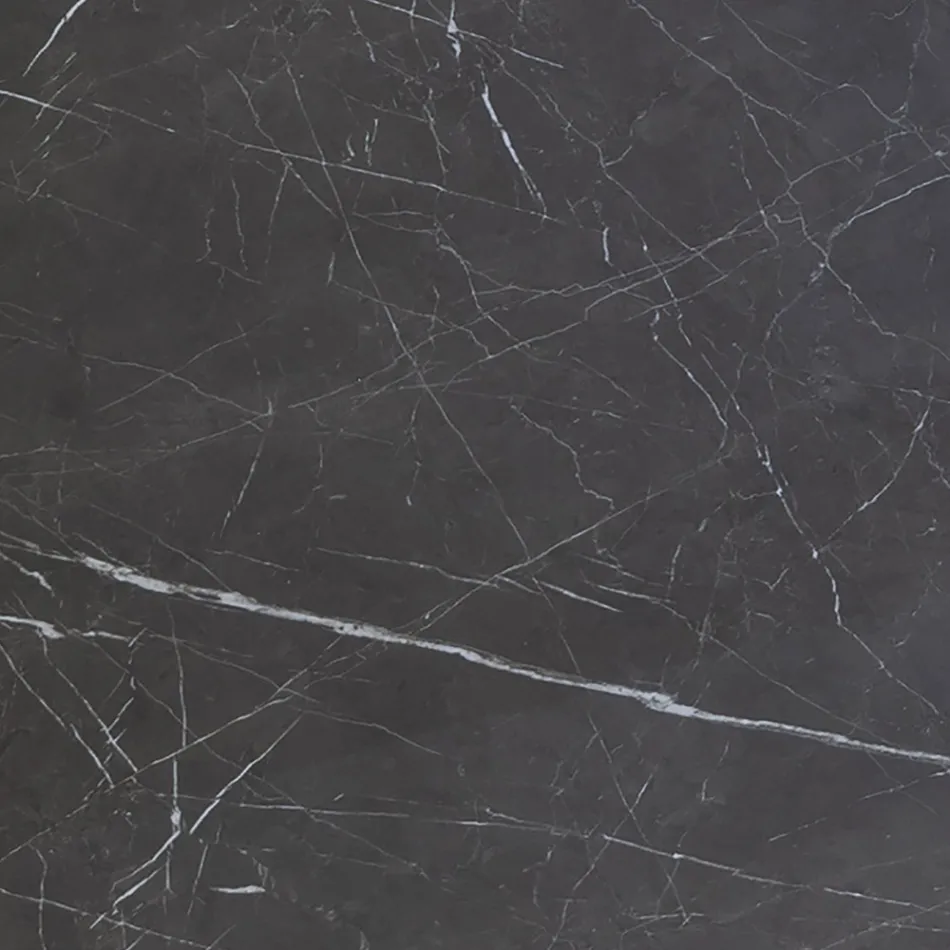 Eliptický jídelní stůl z oceli a leštěné keramiky - Gelsino Viadurini