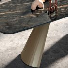 Pevný jídelní stůl se sudovou deskou z keramiky Made in Italy - Brýle Viadurini