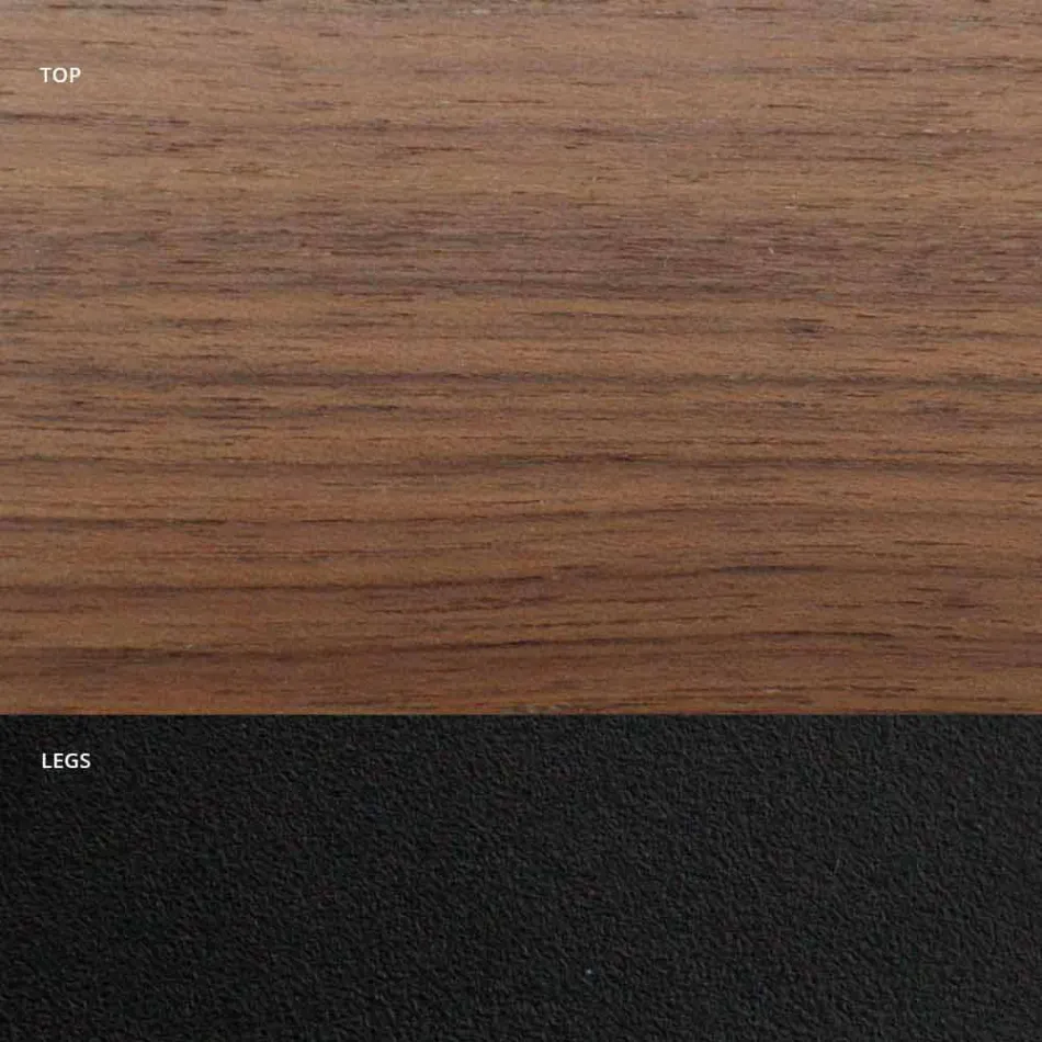 Dýhovaný jídelní stůl s ocelovou základnou Made in Italy - Dalmatin Viadurini